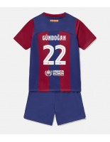 Barcelona Ilkay Gundogan #22 Domácí dres pro děti 2023-24 Krátký Rukáv (+ trenýrky)